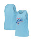 ფოტო #1 პროდუქტის Women's Light Blue Chicago Cubs Plus Size Curvy High Neck Tri-Blend Tank Top