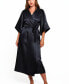 ფოტო #1 პროდუქტის Women's Victoria Satin 3/4 Sleeve Long Robe