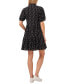 Women's Short Sleeve Tiered Embroidered Eyelet Dress
