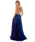 Фото #6 товара Juniors' Strappy-Back Glitter-Finish Gown, Created for Macy's