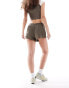 Фото #5 товара Monki waffle texture pull on shorts in khaki