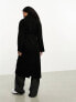 Фото #2 товара Miss Selfridge Petite belted wrap maxi coat in black