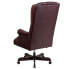 Фото #4 товара High Back Traditional Tufted Burgundy Leather Executive Swivel Chair With Arms