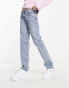 Фото #2 товара Monki Moop low rise straight leg jeans in mid blue