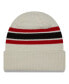 ფოტო #2 პროდუქტის Men's Cream Atlanta Falcons Team Stripe Cuffed Knit Hat