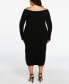 Фото #2 товара Платье-свитер с длинным рукавом ELLA Rafaella plus Size Off-The-Shoulder