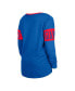 ფოტო #2 პროდუქტის Women's Royal New York Giants Lace-Up Notch Neck Long Sleeve T-shirt