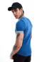 Фото #4 товара ASOS DESIGN cropped muscle ringer t-shirt with chest print in blue