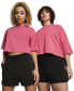 ფოტო #1 პროდუქტის Women's Better Classics Oversized Cropped T-Shirt