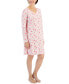 Фото #1 товара Women's Cotton Long-Sleeve Lace-Trim Sleepshirt, Created for Macy's