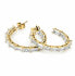 Glittering gold-plated baguette rings earrings SAVP04