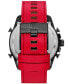 ფოტო #3 პროდუქტის Men's Mega Chief Digital Red Leather Watch 51mm