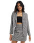 New Look boucle double button blazer co-ord in black check