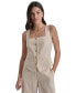 Women's Square-Neck Button-Front Sleeveless Top