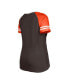 ფოტო #4 პროდუქტის Women's Brown Cleveland Browns Raglan Lace-Up T-shirt