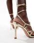 Фото #4 товара ASOS DESIGN Native strappy heeled sandals in gold