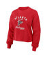 Women's Red Distressed Atlanta Falcons Waffle Knit Long Sleeve T-shirt and Shorts Lounge Set