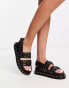 Фото #2 товара ASOS DESIGN – Focused – Flache Ledersandalen in Schwarz mit Nietenverzierung