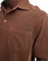 Polo Ralph Lauren pocket cotton linen polo classic oversized fit in brown