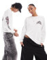 Фото #1 товара Reclaimed Vintage unisex oversized long sleeve t-shirt with ying graphic in white