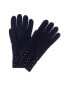 Forte Cashmere Pearl-Studded Cashmere Gloves Women's Blue