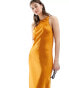 Фото #4 товара Superdry Satin racer midi dress in heritage ochre yellow