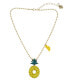 Фото #1 товара Betsey Johnson faux Stone Pineapple Pendant Necklace