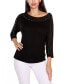 Фото #1 товара Women's Embellished Dolman with Mesh Inset Top