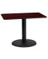 24"X42" Rectangular Laminate Table With 24" Round Table Base