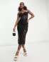 Фото #4 товара Bardot Olina lace corset midi dress in black