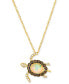 Фото #1 товара Le Vian chocolatier® Neopolitan Opal (1 ct. t.w.) & Diamond (1/2 ct. t.w.) Sea Turtle Adjustable 20" Pendant Necklace in 14k Gold