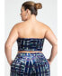 Фото #3 товара Plus Size Printed Velvet Strapless Top - 28, Stained Glass