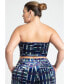 Фото #3 товара Plus Size Printed Velvet Strapless Top