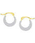 ფოტო #1 პროდუქტის Crystal Pavé Extra Small Hoop Earrings in 10k Gold, 0.45"