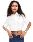 Фото #1 товара Urban Revivo cropped boxy cotton shirt in white