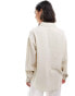 Threadbare linen blend shirt in stone