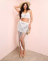 Фото #1 товара ASOS LUXE shell embellished crochet beach co-ord skirt with fringing in white