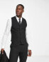 ASOS DESIGN skinny suit waistcoat in black