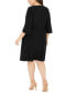 Фото #2 товара Plus Size Belted Tulip-Sleeve Dress