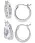 Фото #4 товара Серьги Macy's Diamond Double Row Hoop