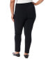 ფოტო #2 პროდუქტის Plus Size Solid Pull-On Trousers