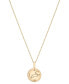 Diamond Leo Disc 18" Pendant Necklace (1/10 ct. t.w.) in Gold Vermeil, Created for Macy's