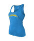 Фото #3 товара Women's Threads Justin Herbert Heathered Powder Blue Los Angeles Chargers Name & Number Tri-Blend Tank Top