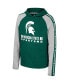 ფოტო #2 პროდუქტის Big Boys Green Michigan State Spartans Ned Raglan Long Sleeve Hooded T-shirt