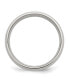 Stainless Steel Sterling Silver Inlay Polished 6mm Band Ring