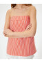 Mini Straplez Elbise Katlı Görünümlü Pamuklu