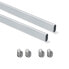 Schrankstangen-Set 30x15 mm Aluminium