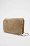 STUDDED SPLIT SUEDE CLUTCH CROSSBODY BAG