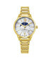 ფოტო #1 პროდუქტის Ladies Quartz Moonphase Date Watch with Yellow Gold Tone Stainless Steel Case on Yellow Gold Tone Stainless Steel Bracelet, Silver DIAMOND Dial