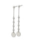Stainless Steel Polished with CZ Dangle Earrings